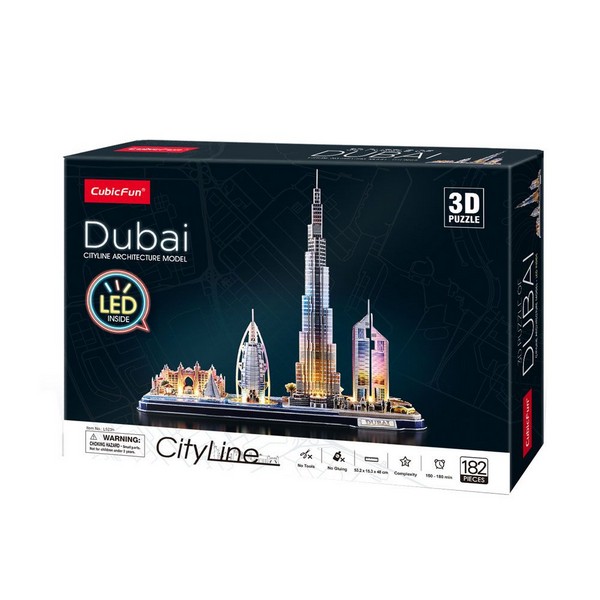 Продукт Cubic Fun - Пъзел 3D City Line Dubai 182ч. с LED светлини  - 0 - BG Hlapeta